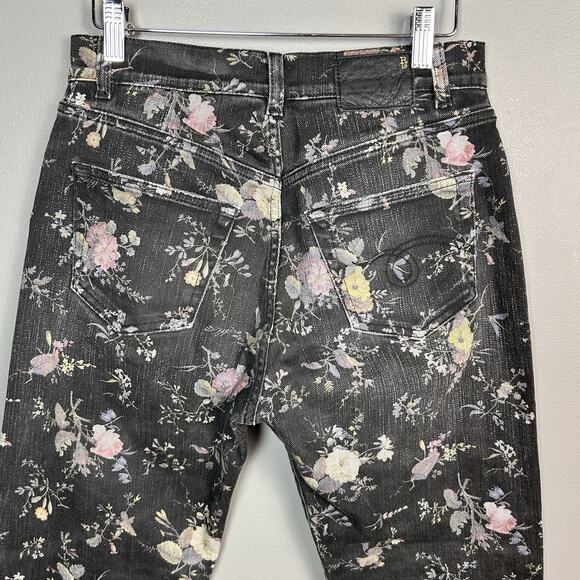 R13 Boyfriend Straight Leg Jeans Size 24 Floral Print patchwork Cropped Selvedge - Picture 11 of 16